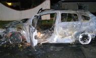 This photograph provided by the Covina Calif. Police Department shows a burned out Dodge Caliber automobile, Thursday, Dec. 25, 2008 in the Sylmar area of Los Angeles that Bruce Pardo drove to his brother's house before committing suicide. Before the suicide, Pardo used remnants of the Santa suit to booby-trap his rental car to explode.