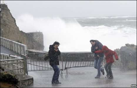 The strongest storms for a decade in northern Spain and south-west France have wrought widespread destruction.